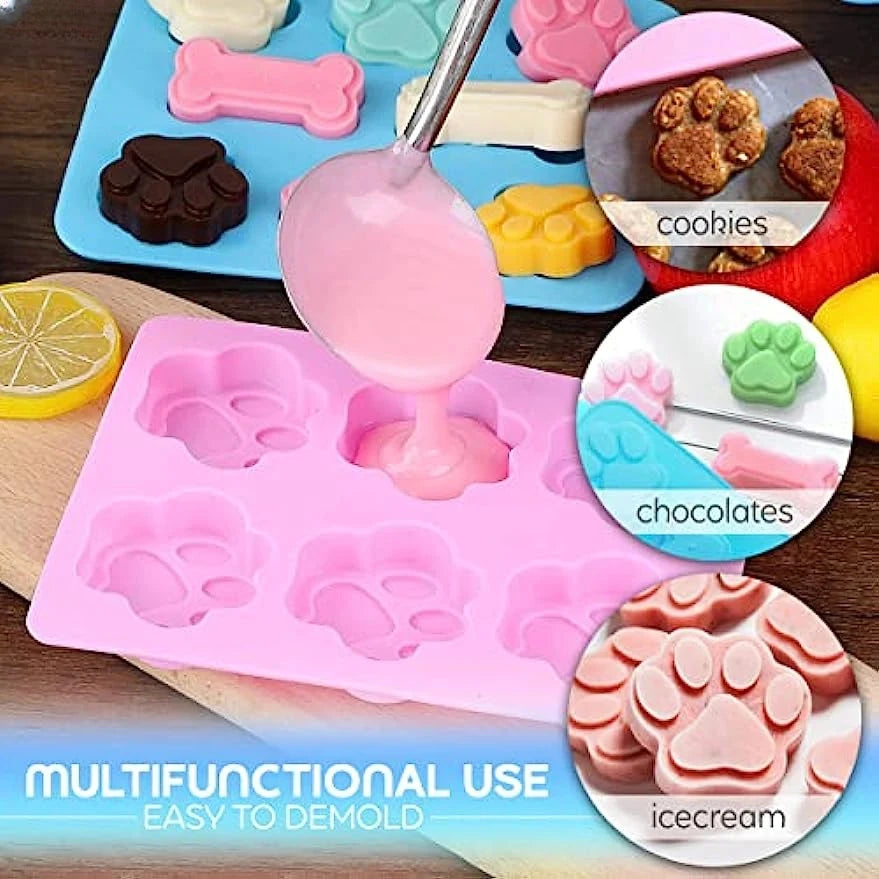 Silicone Paw & Bone Ice Mold for Pet Treats
