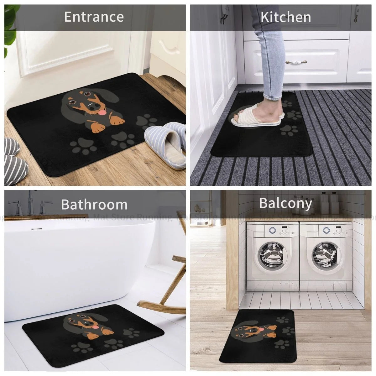Dachshund Non-slip door mat