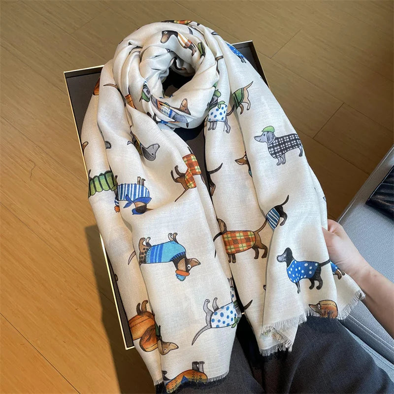 Dachshund Dog Pattern Scarf