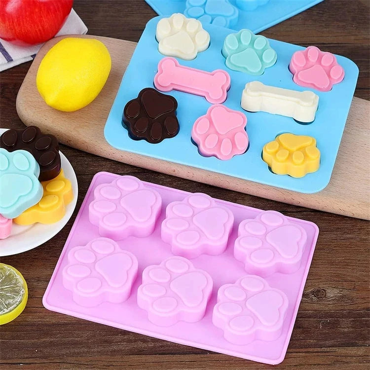 Silicone Paw & Bone Ice Mold for Pet Treats