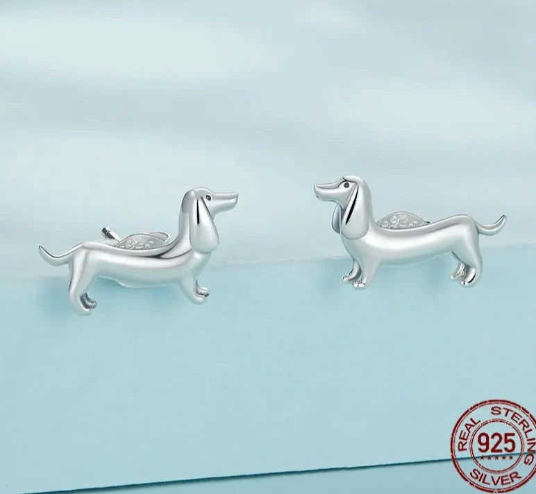 Lovely Dachshund Premium Studs Earrings Jewelry