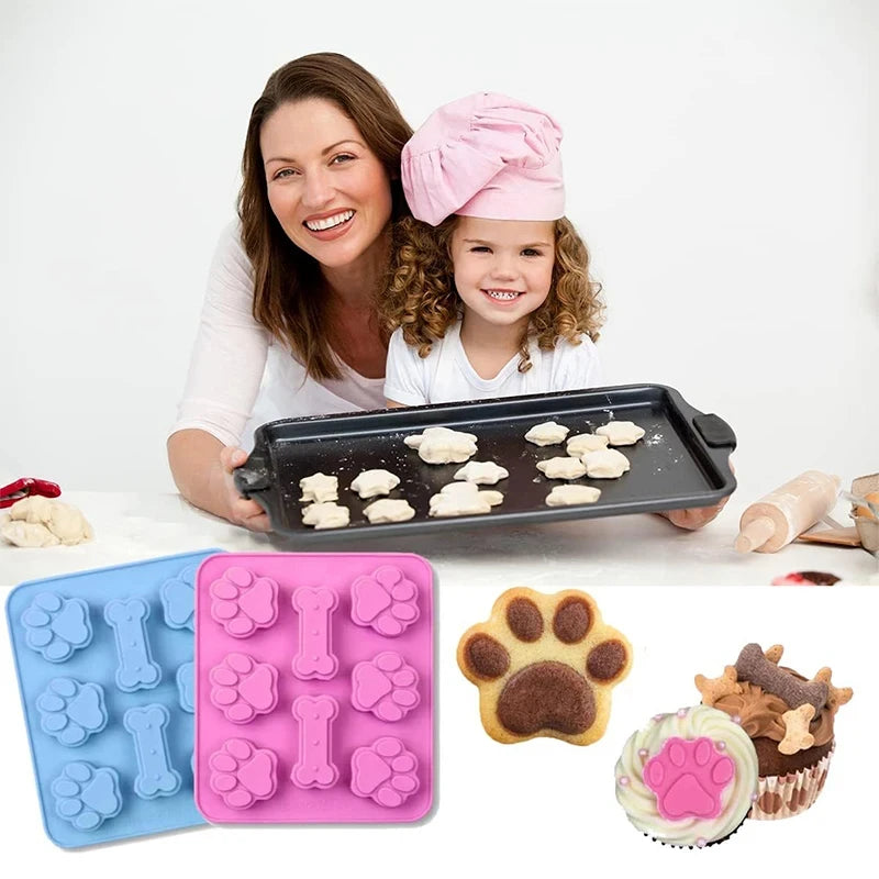 Silicone Paw & Bone Ice Mold for Pet Treats