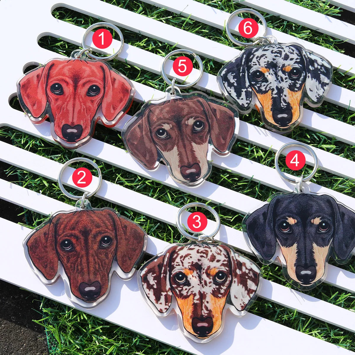 1 piece acrylic cute pets dachshund dog