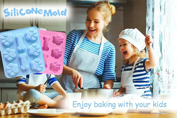 Silicone Paw & Bone Ice Mold for Pet Treats