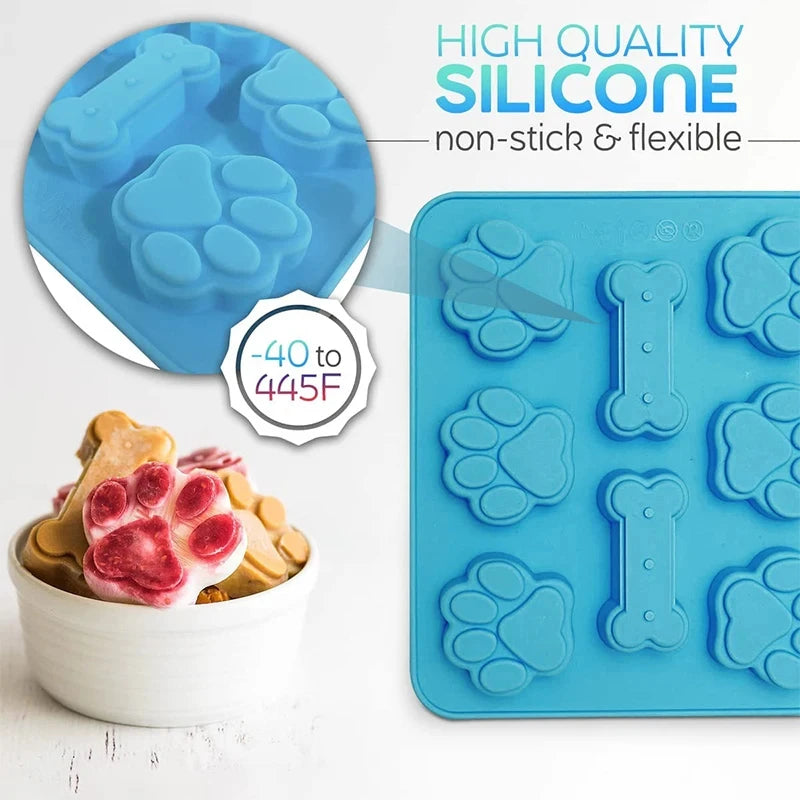 Silicone Paw & Bone Ice Mold for Pet Treats