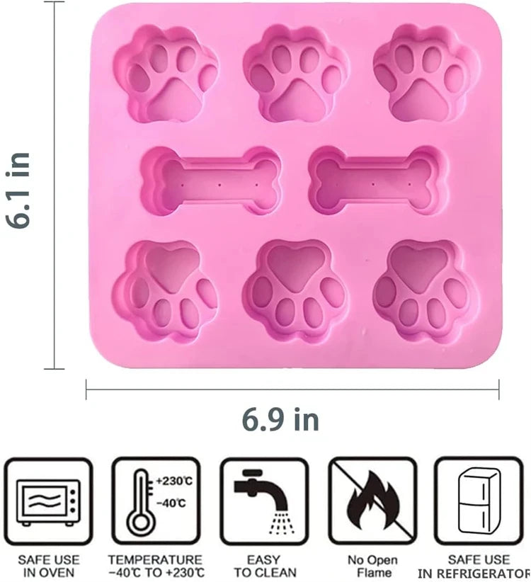 Silicone Paw & Bone Ice Mold for Pet Treats