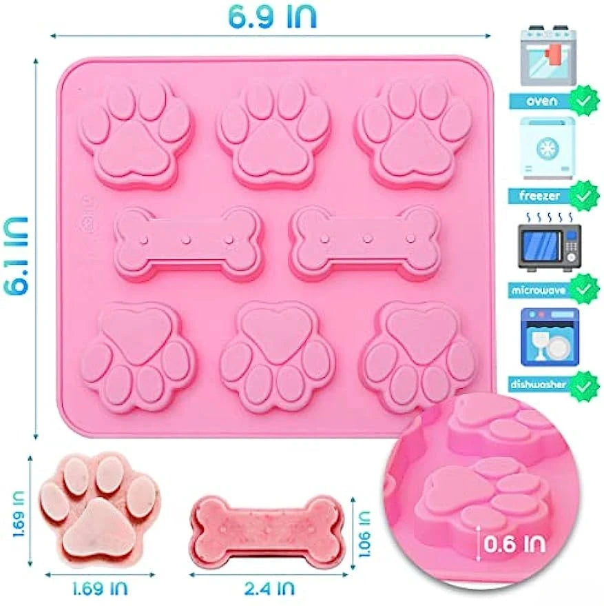 Silicone Paw & Bone Ice Mold for Pet Treats