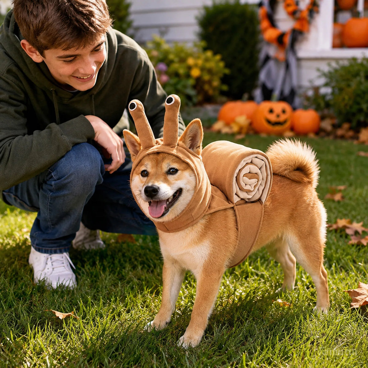 Dachshund Snail Costume – Cute Cozy Pet Halloween Outfit