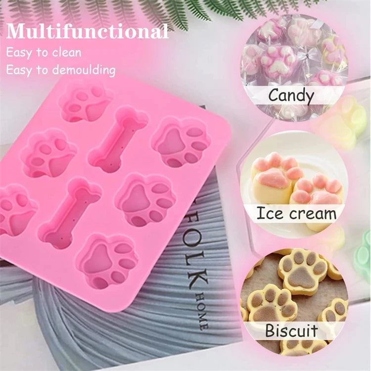 Silicone Paw & Bone Ice Mold for Pet Treats