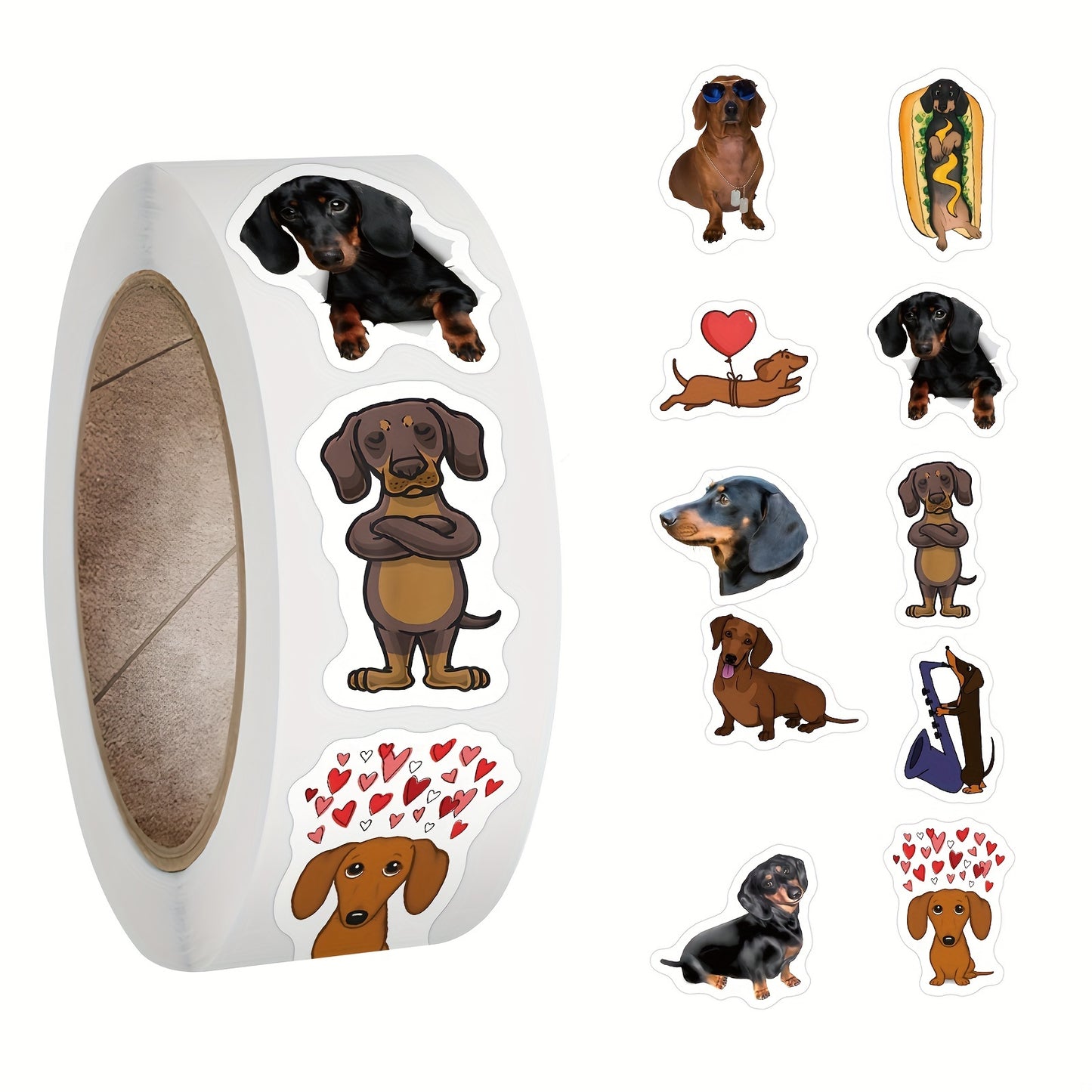 500pcs Dachshund Stickers