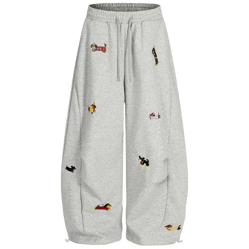 Women’s Cute Sausage Dog Embroidered Sweatpants
