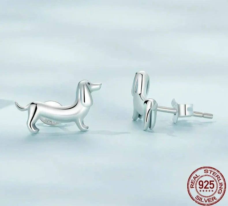 Lovely Dachshund Premium Studs Earrings Jewelry