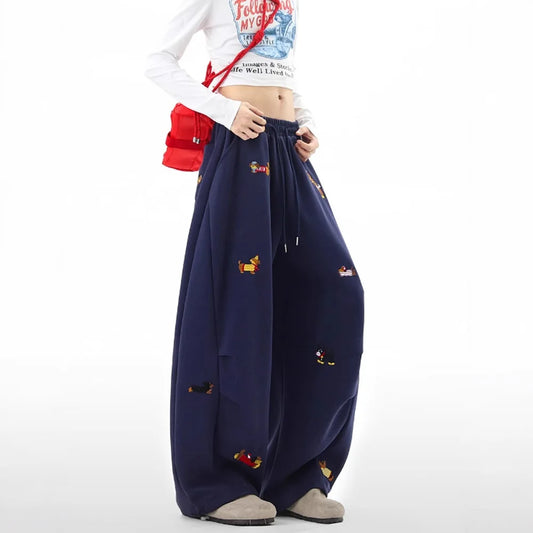 Women’s Cute Sausage Dog Embroidered Sweatpants
