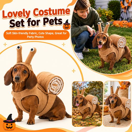 Dachshund Snail Costume – Cute Cozy Pet Halloween Outfit