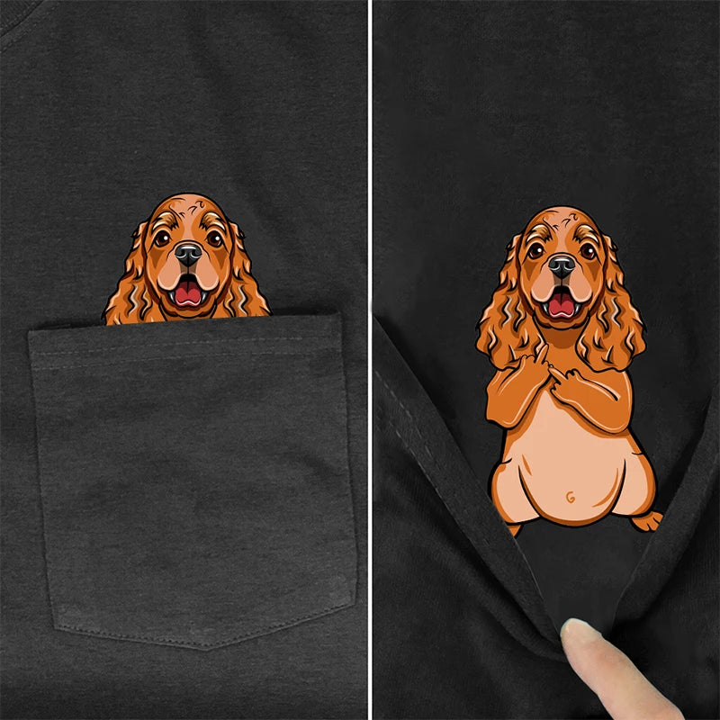 T-Shirt Pocket Cute cocker