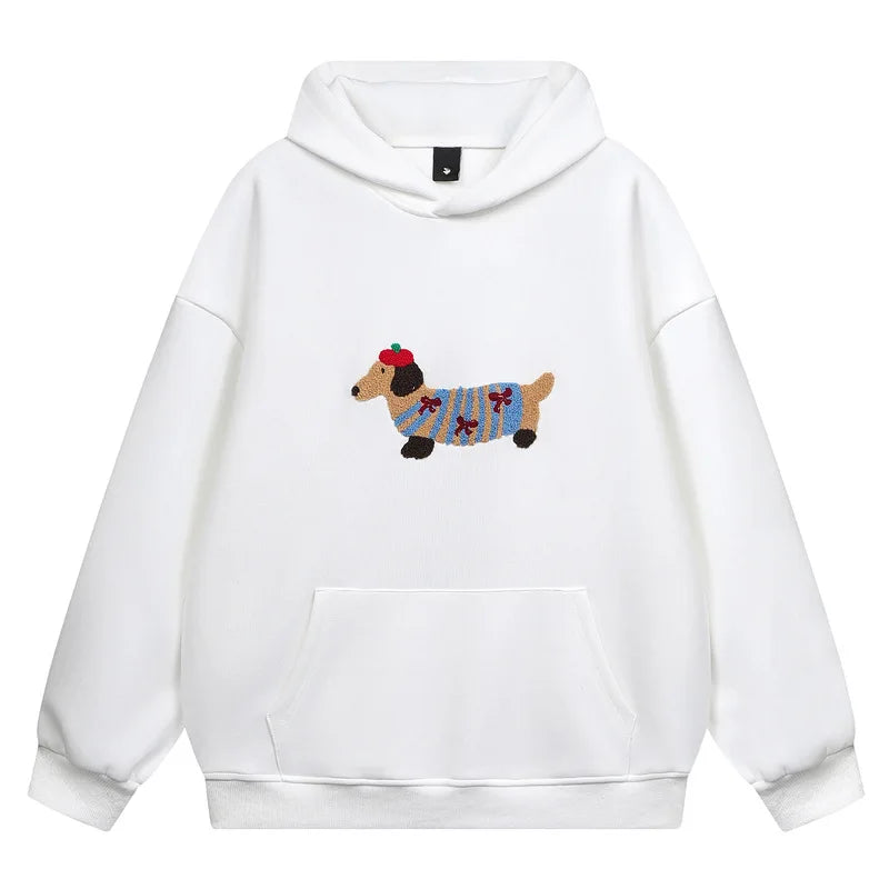 Cute Dachshund Dog Print Hoodie for Women