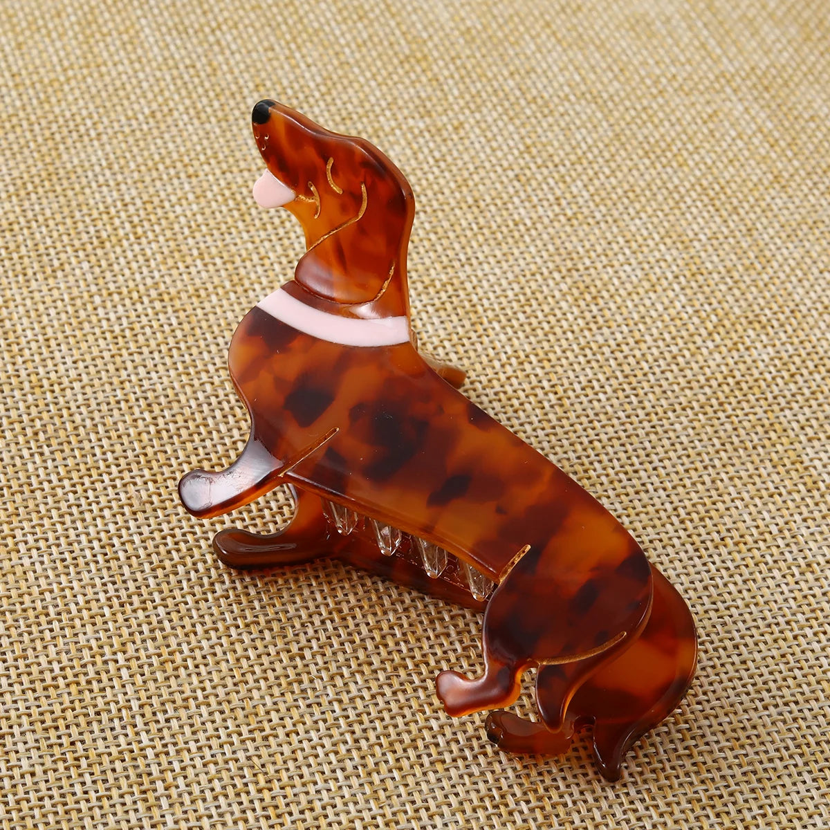 1 Pc Acrylic New Stylish Cute Brown Dog Hairpin