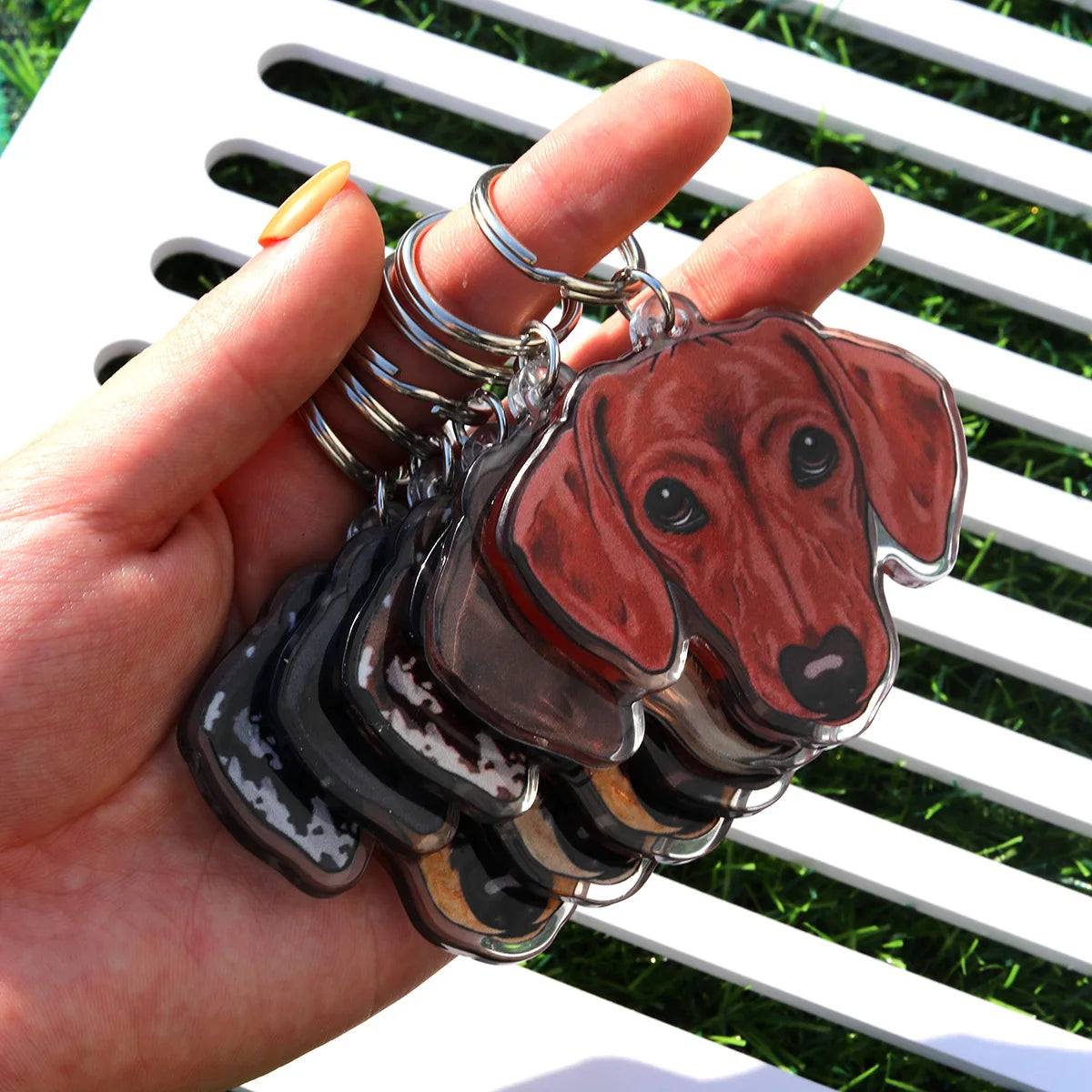 1 piece acrylic cute pets dachshund dog