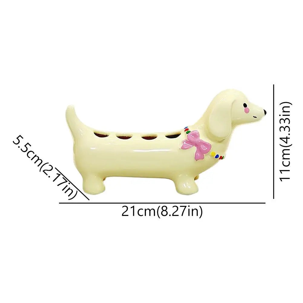 Dachshund Dog Toothbrush Holder – Adorable Bathroom Storage Stand