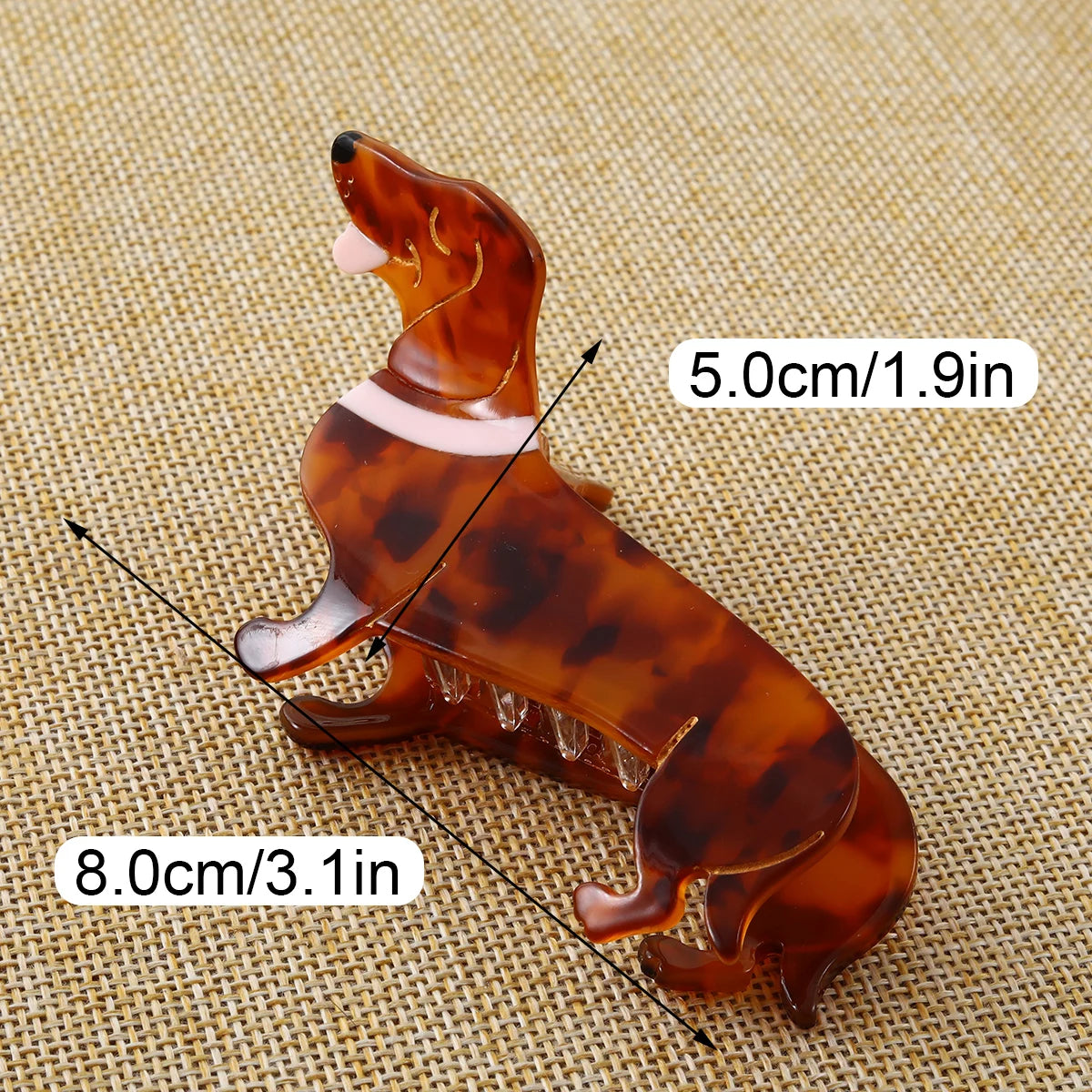 1 Pc Acrylic New Stylish Cute Brown Dog Hairpin