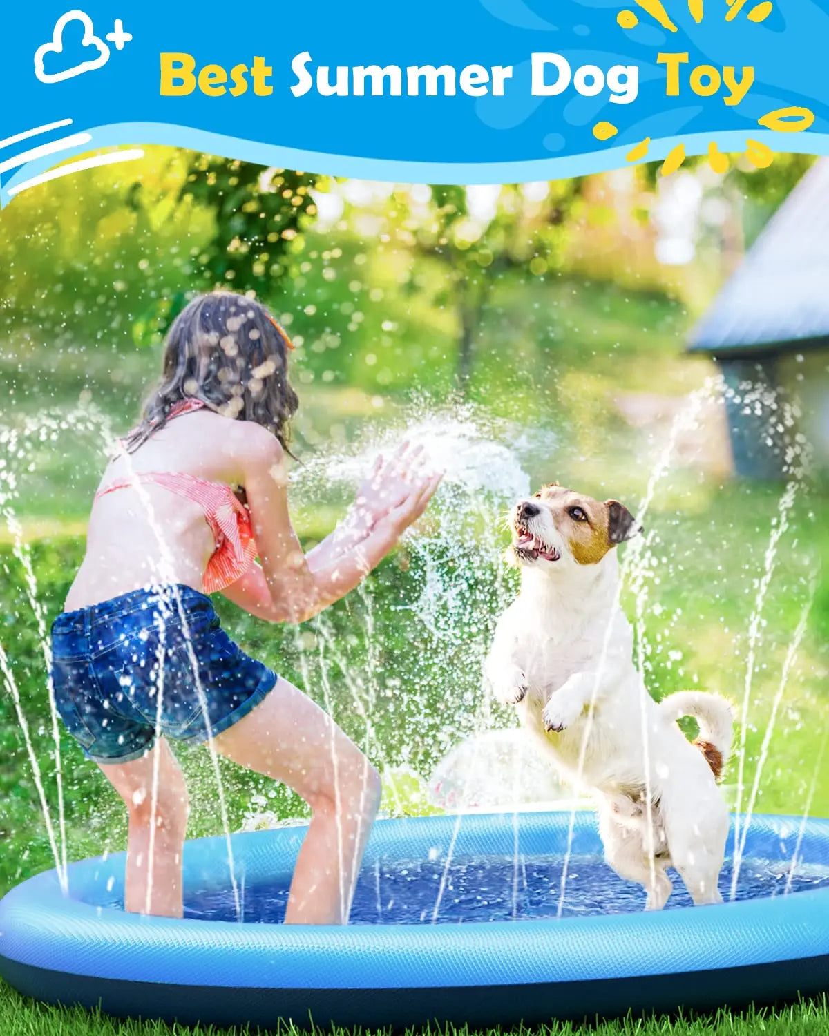 Outdoor Dog Splash Pad – Interactive Sprinkler Pool for Pets & Kids