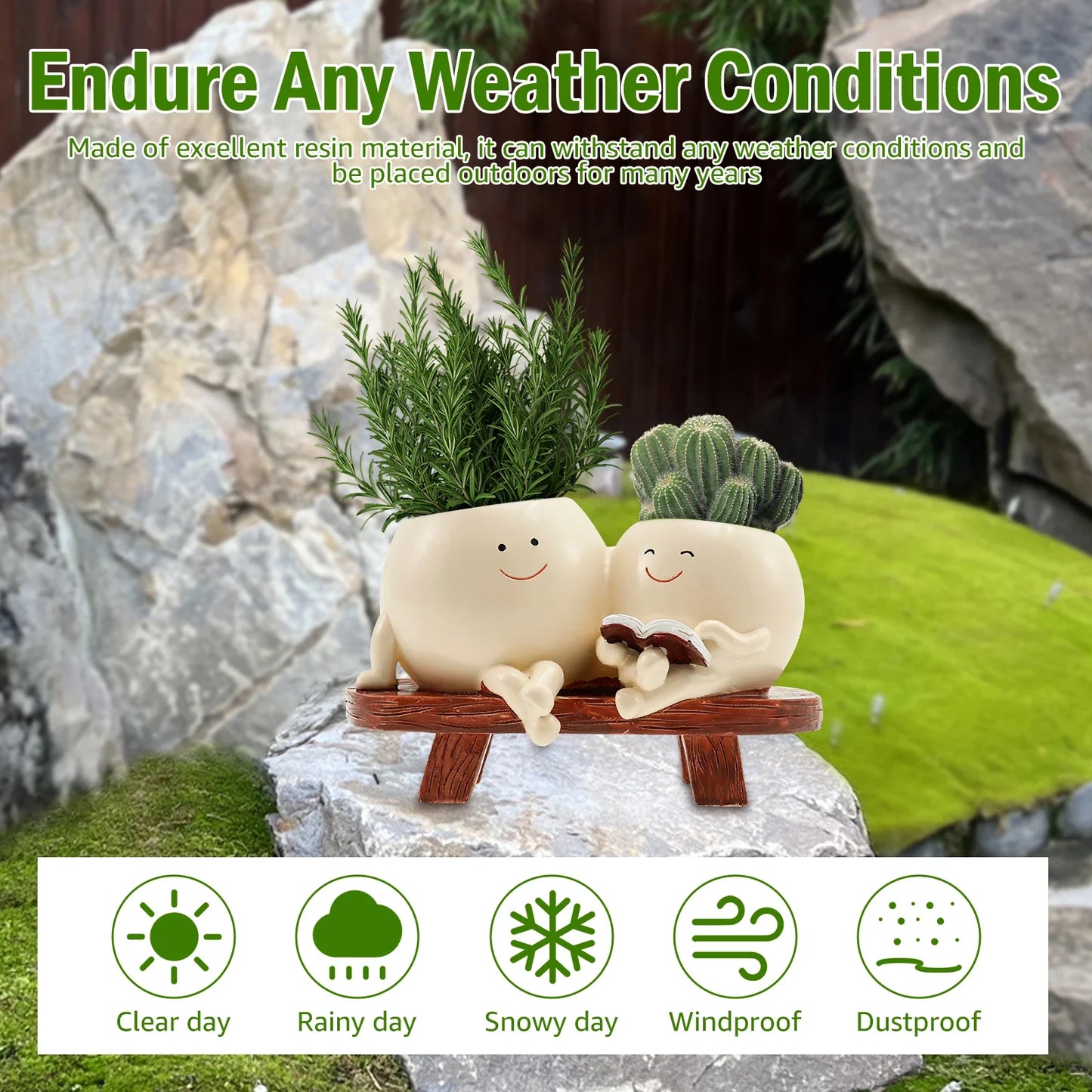 Cute Planter Pots with Bench