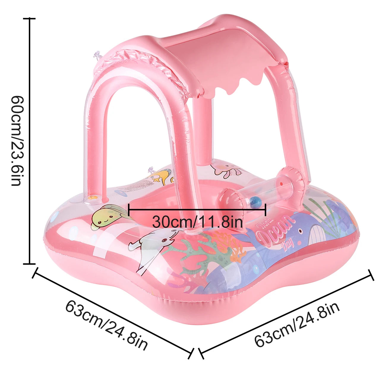 Kids Inflatable Pool Float with Shade