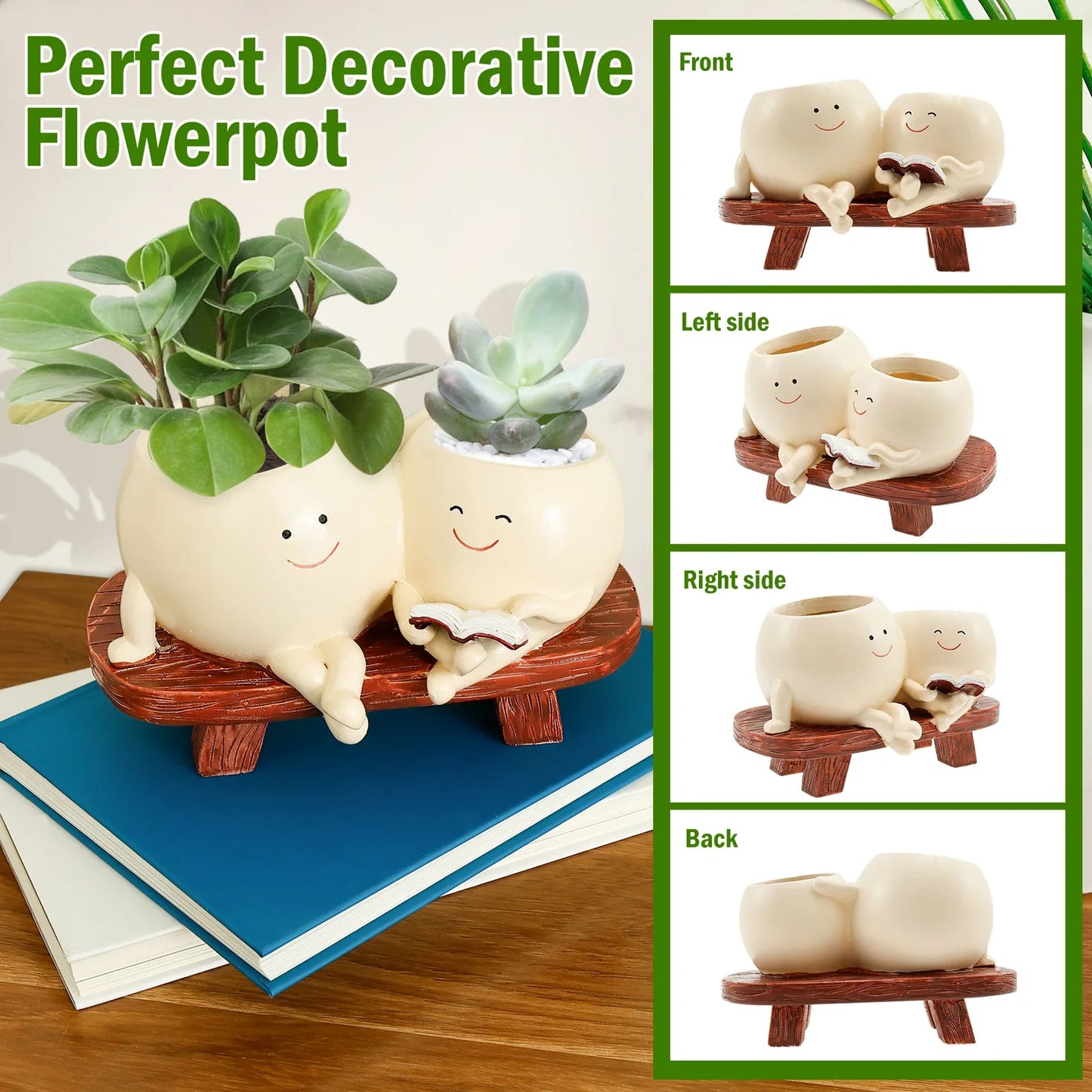 Cute Planter Pots with Bench