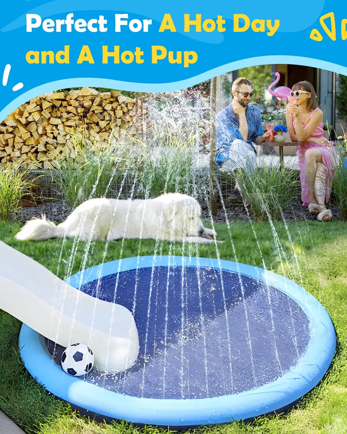 Outdoor Dog Splash Pad – Interactive Sprinkler Pool for Pets & Kids