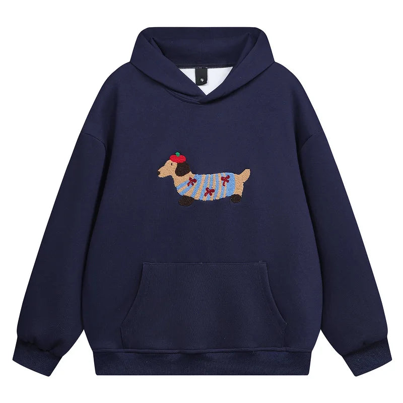 Cute Dachshund Dog Print Hoodie for Women