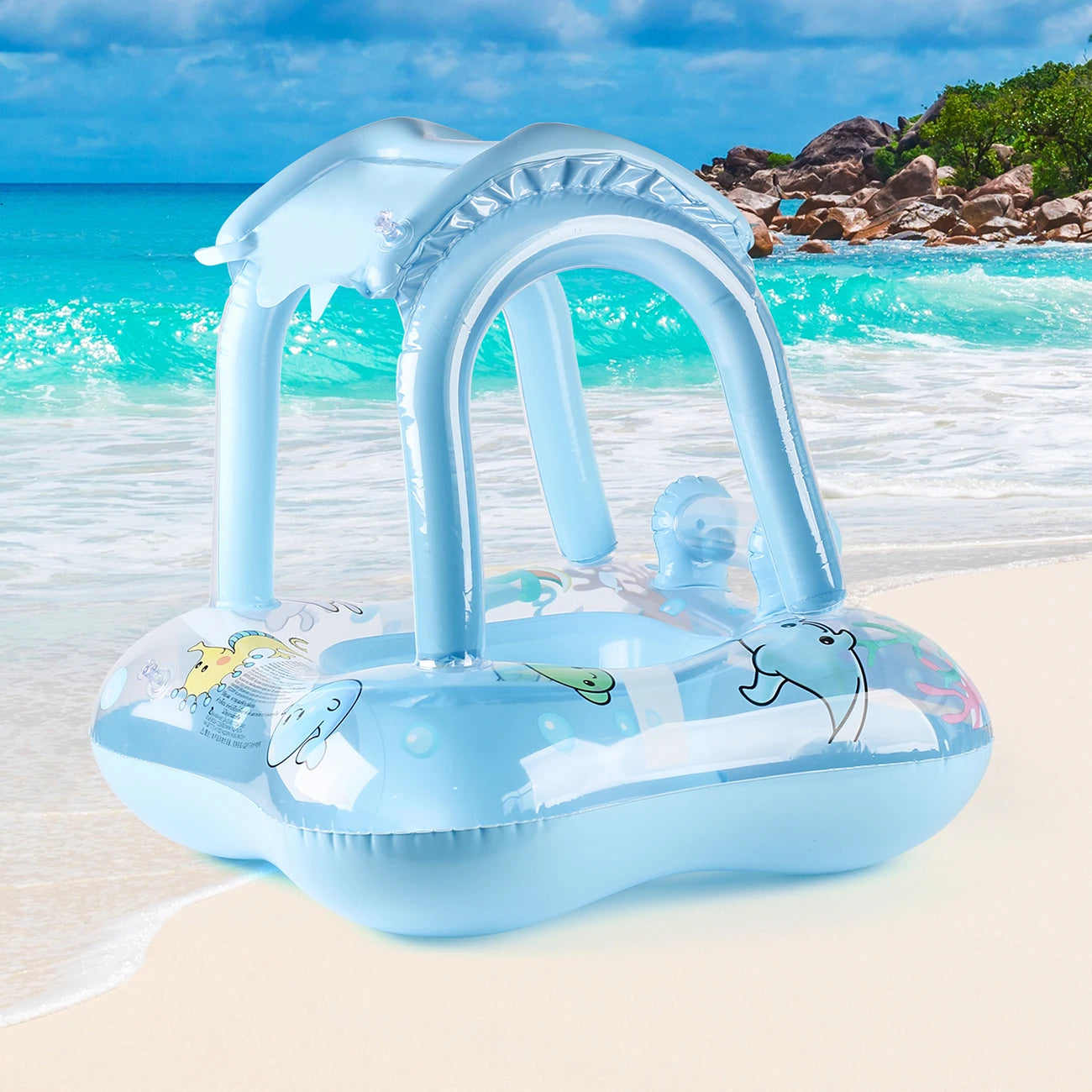Kids Inflatable Pool Float with Shade
