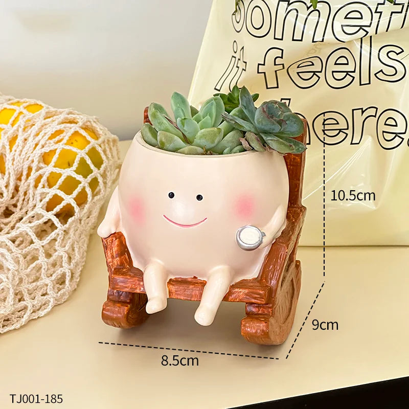 Cute Planter Pots with Bench
