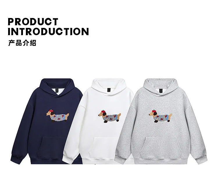 Cute Dachshund Dog Print Hoodie for Women