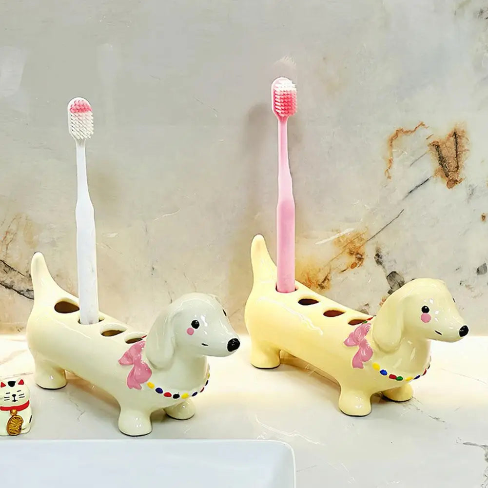 Dachshund Dog Toothbrush Holder – Adorable Bathroom Storage Stand