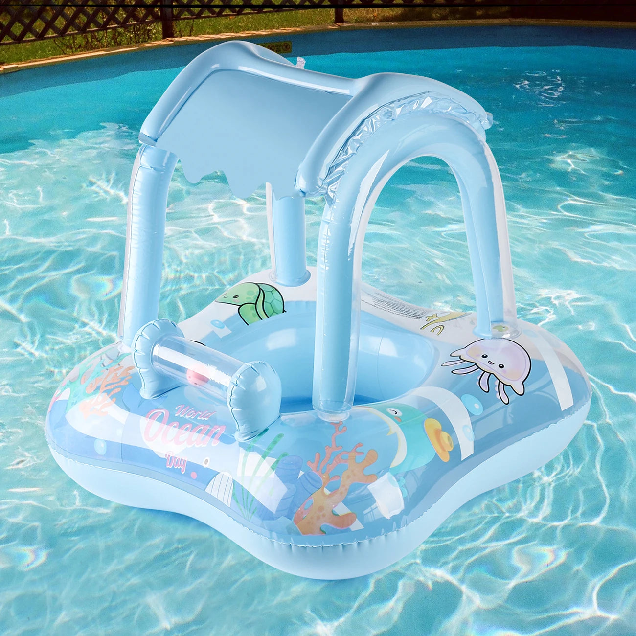 Kids Inflatable Pool Float with Shade