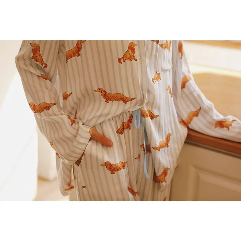 Dachshund Women's Pajamas Set Sleeve