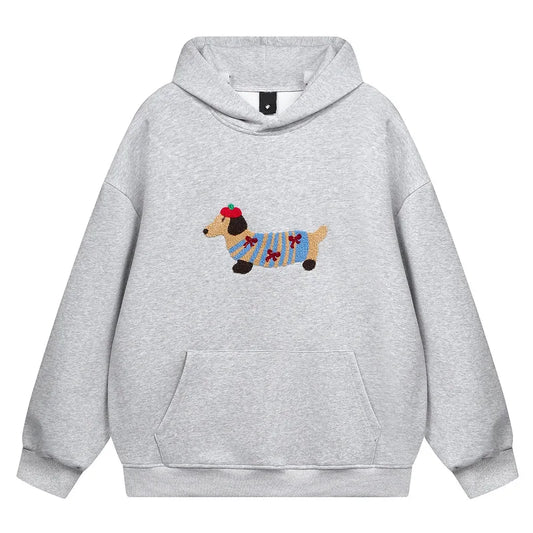 Cute Dachshund Dog Print Hoodie for Women