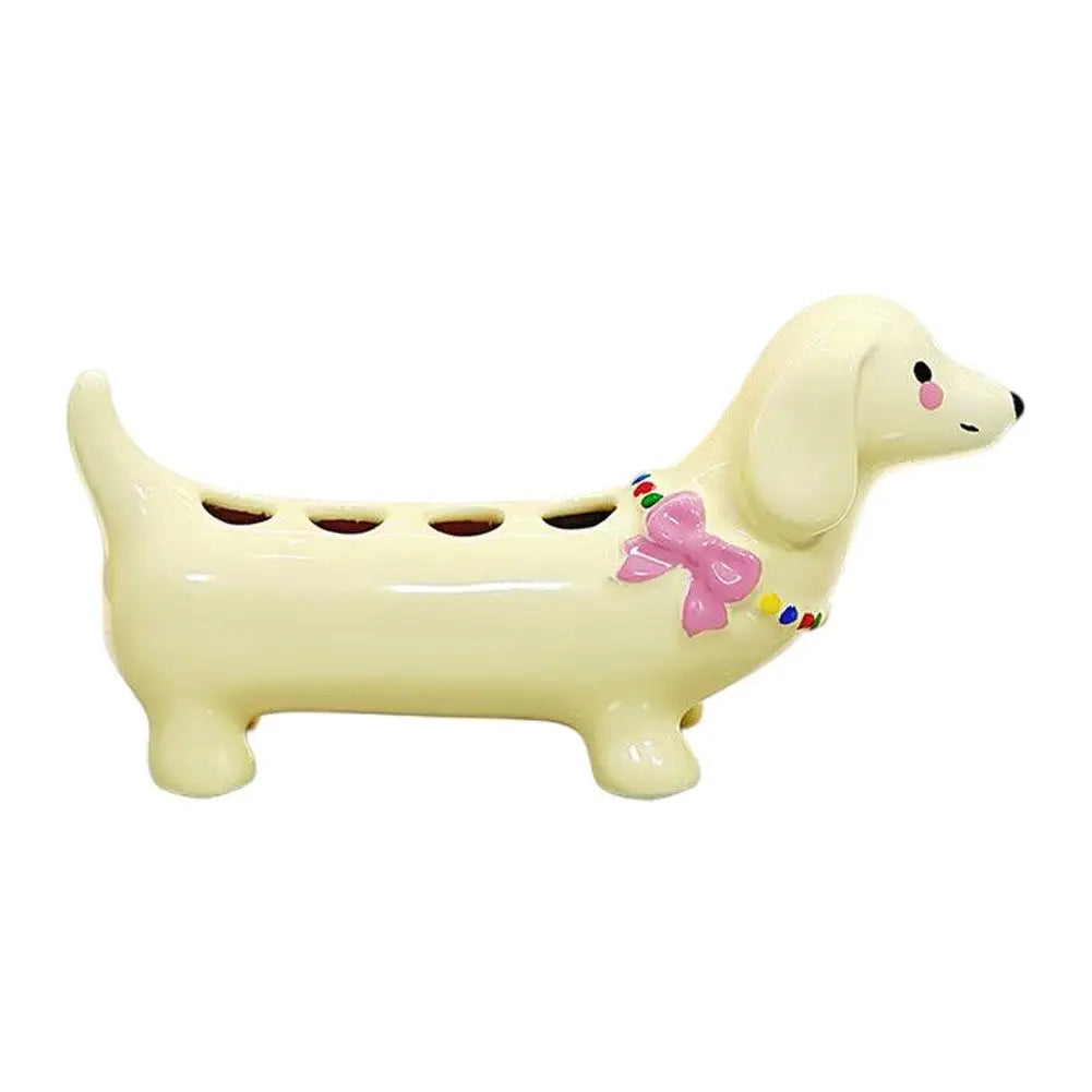 Dachshund Dog Toothbrush Holder – Adorable Bathroom Storage Stand