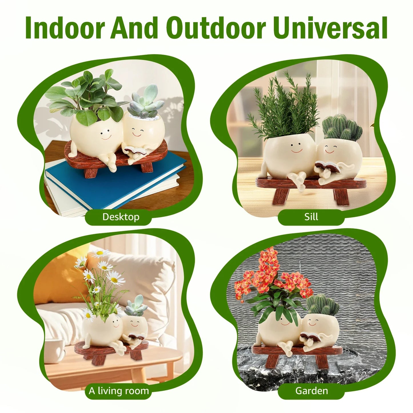 Cute Planter Pots with Bench