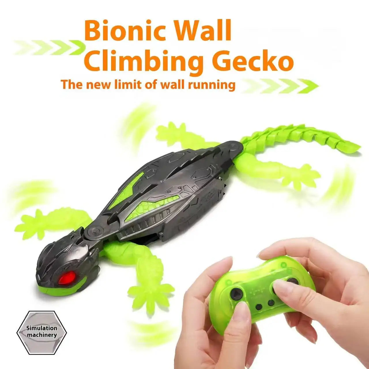 LED Eyes 360° Spin RC Robot Lizard Climbs up Walls