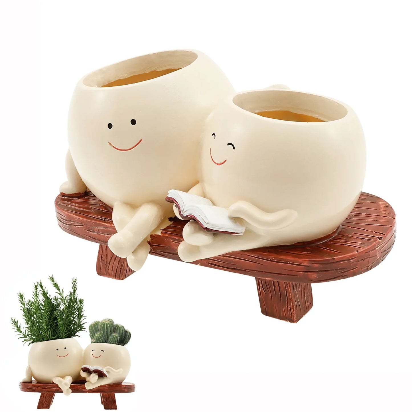 Cute Planter Pots with Bench