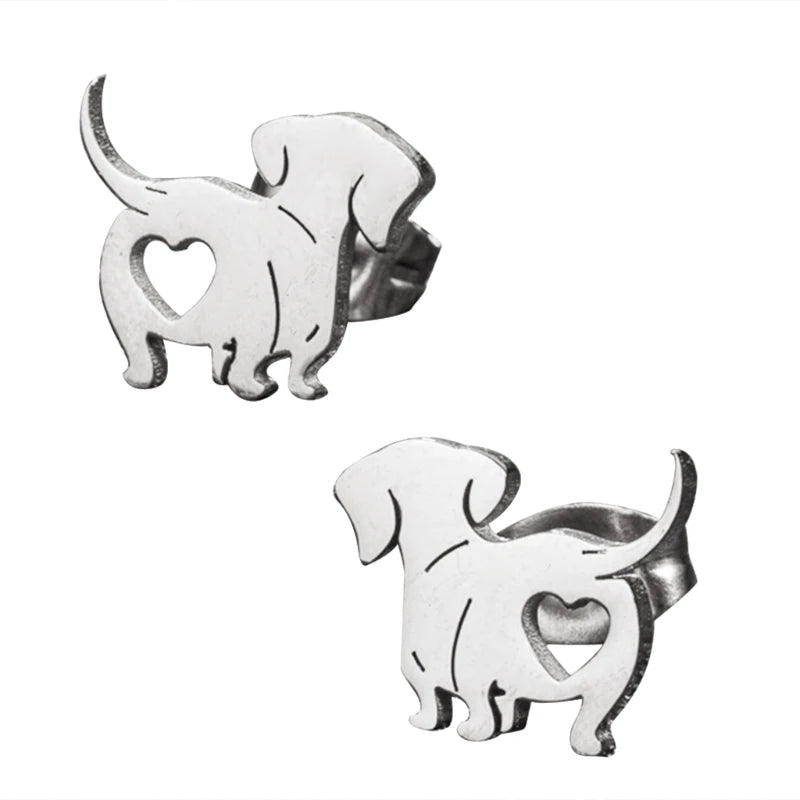 Lovely Dachshund Premium Studs Earrings Jewelry